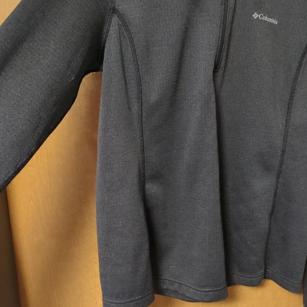Columbia Park View 1/2 Zip Grid Fleece Jacket Omni-Wick Gray Thumbholes - Picture 2 of 14